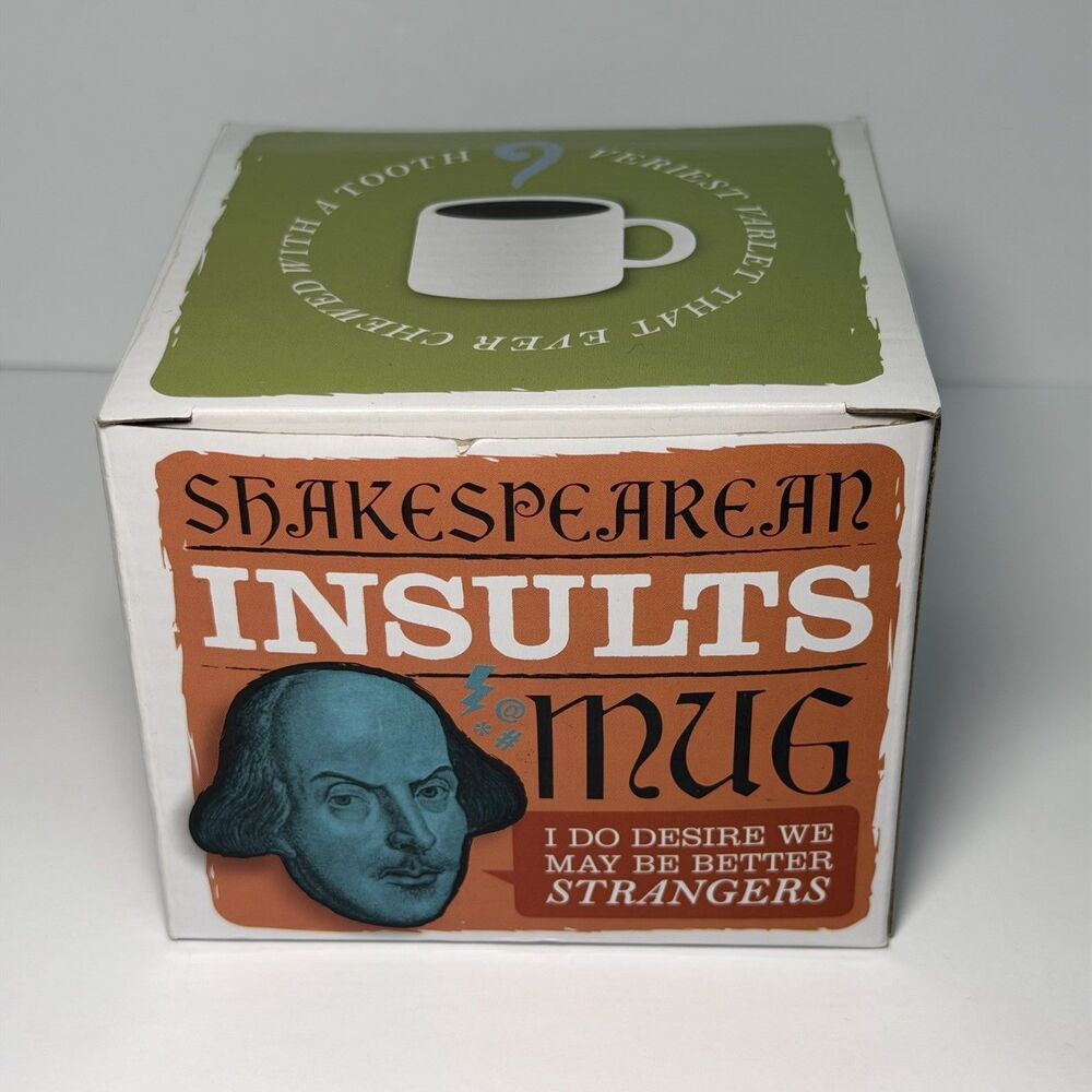 New Shakespearean Insults 14oz Coffee Cup Dishwasher-Safe Funny Witty Ceramic